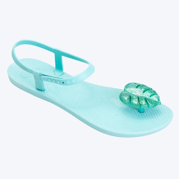 ZHOELALA — Sandals Comfort "TROPICAL LEAVES" • Mint Aqua - Picture 3 of 8